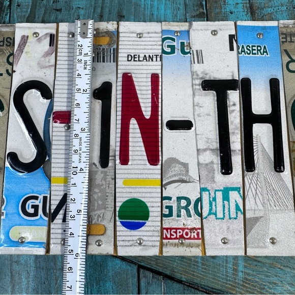 Handmade "Toes in The Sand" Recycled License Plate Wall Art Decor - Picture 12 of 12